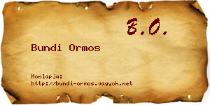 Bundi Ormos névjegykártya